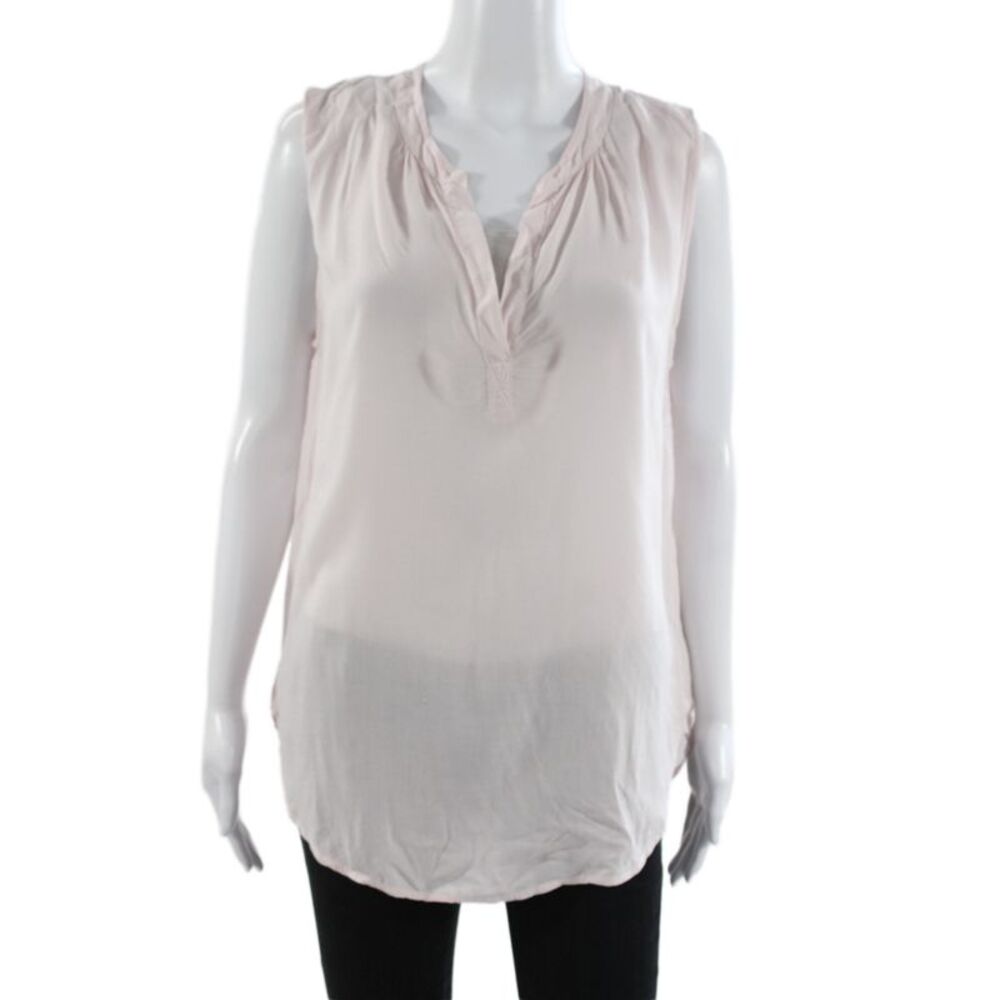 Velvet by Graham & Spencer Women Pink Rayon V-Neck Sleeveless Blouse Size S